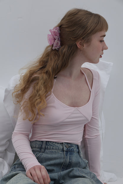 The Winged Claw Clip in Pink Angel