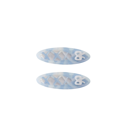 The Ballet Slippers Clips in Blue Angel (Set of 2)