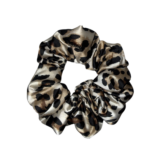 Leopard Satin Scrunchie