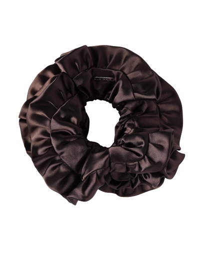 Small Pirouette Scrunchie in Chocolate