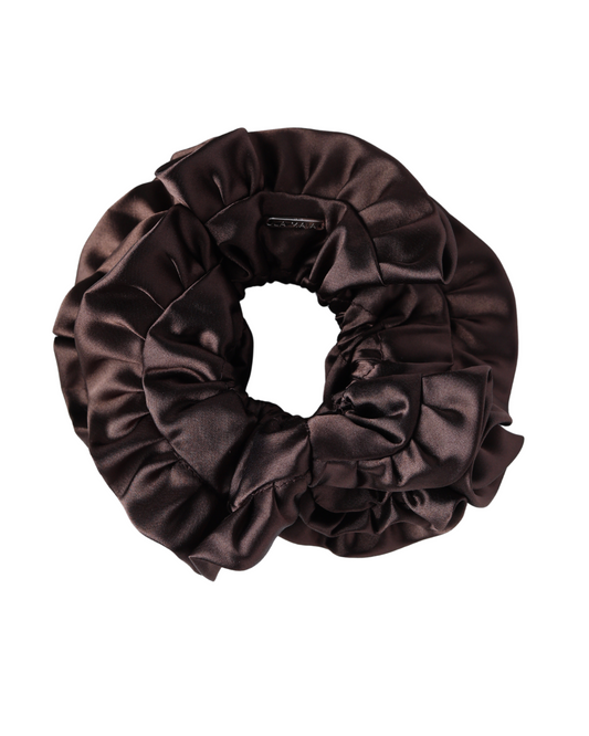 Small Pirouette Scrunchie in Chocolate
