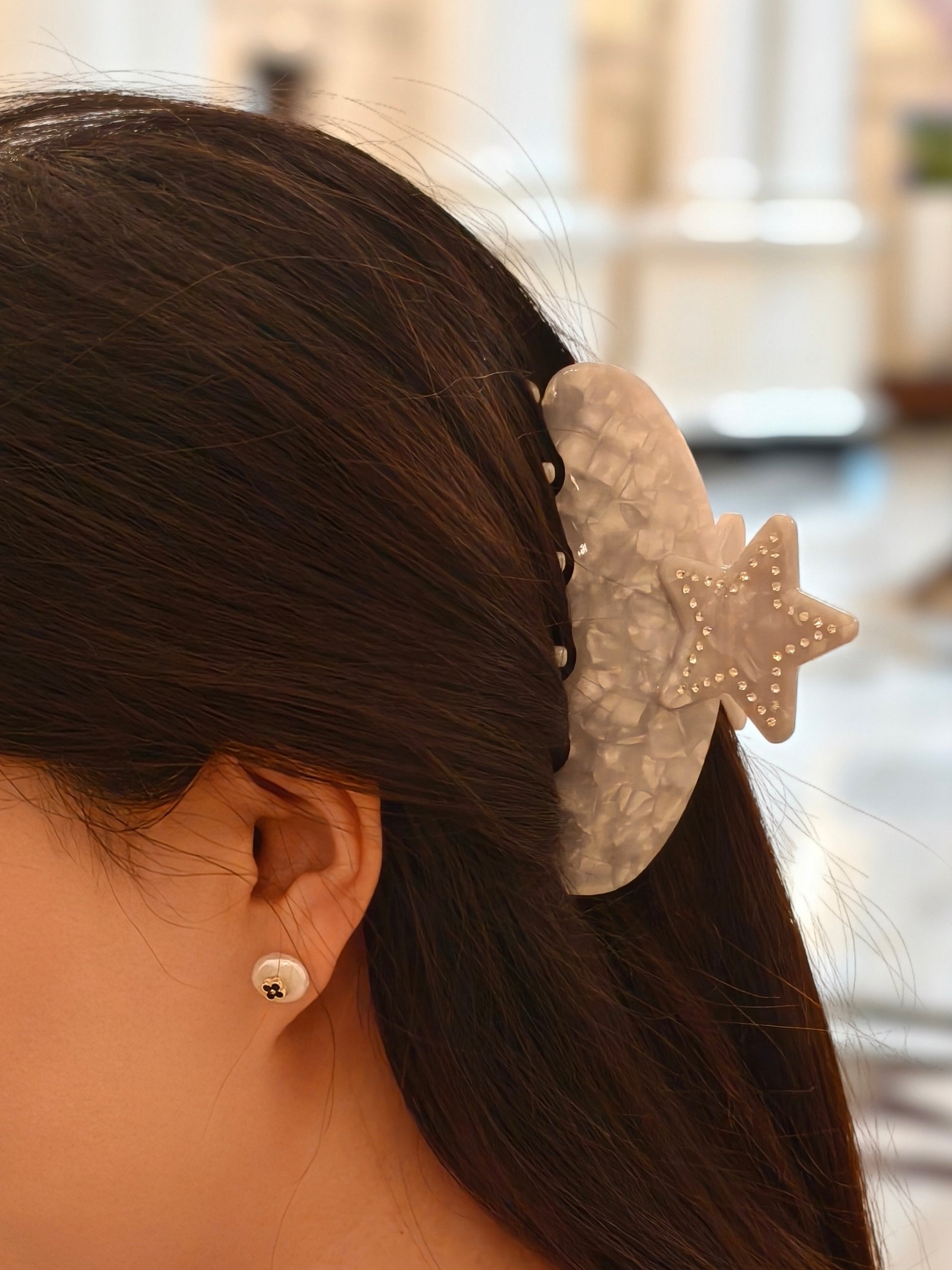 Moonstone Starry Hair Clip