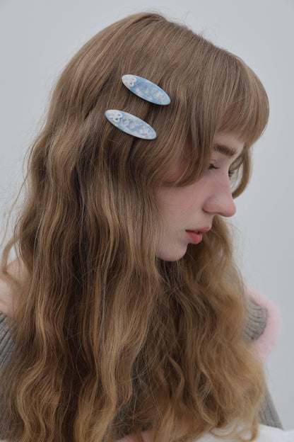 The Ballet Slippers Clips in Blue Angel (Set of 2)