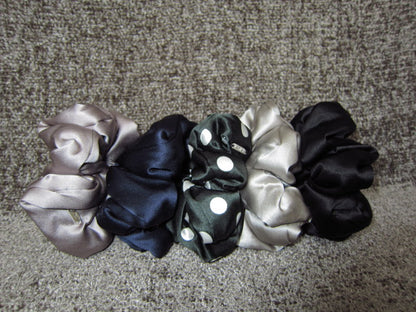 Black Silk Pillow Scrunchie