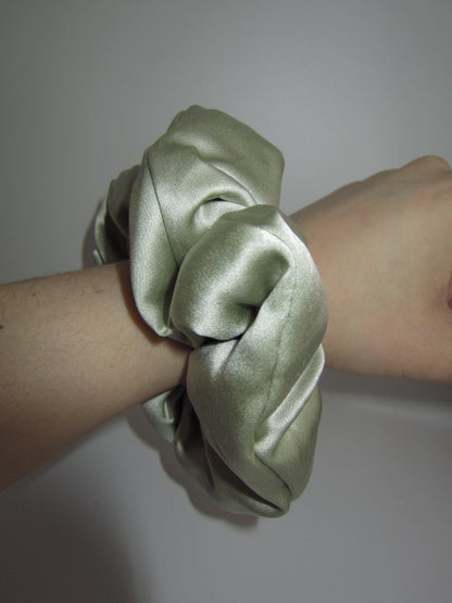 Matcha Silk Pillow Scrunchie