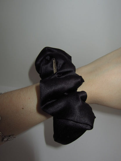 Black Silk Pillow Scrunchie