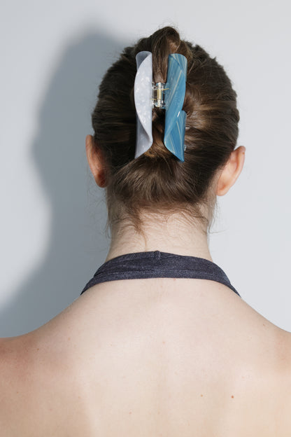 The Maia Claw Clip in Moonstone and Ocean