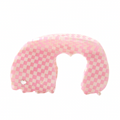 Pink Checkers Hair Clip
