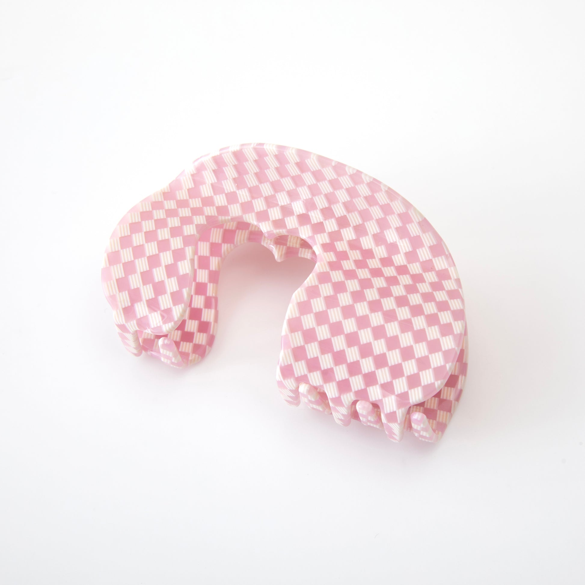 Pink Checkers Hair Clip