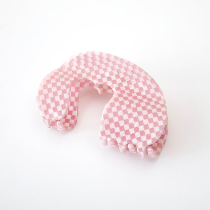 Pink Checkers Hair Clip