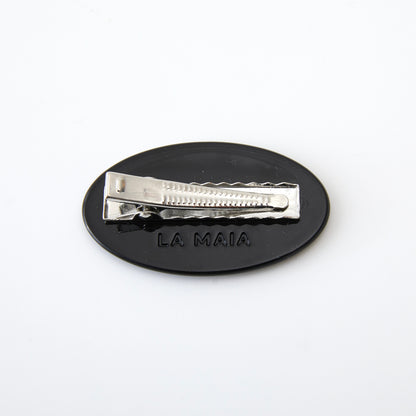 Oval Hair Clip Onyx