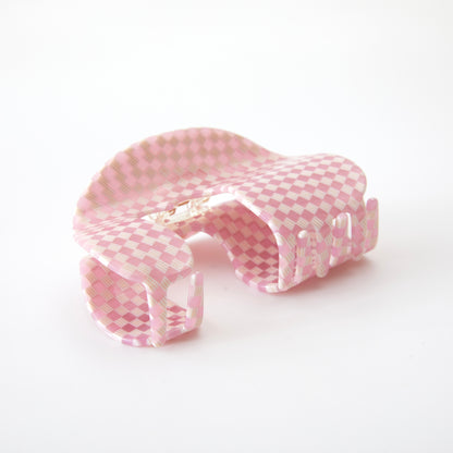 Pink Checkers Hair Clip